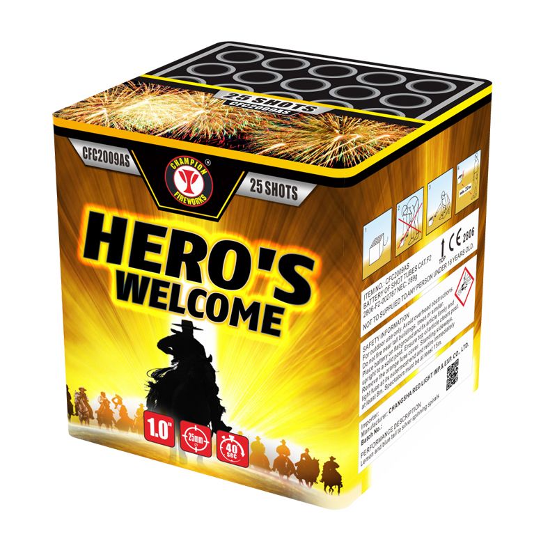 Bienvenida del héroe 25 disparos