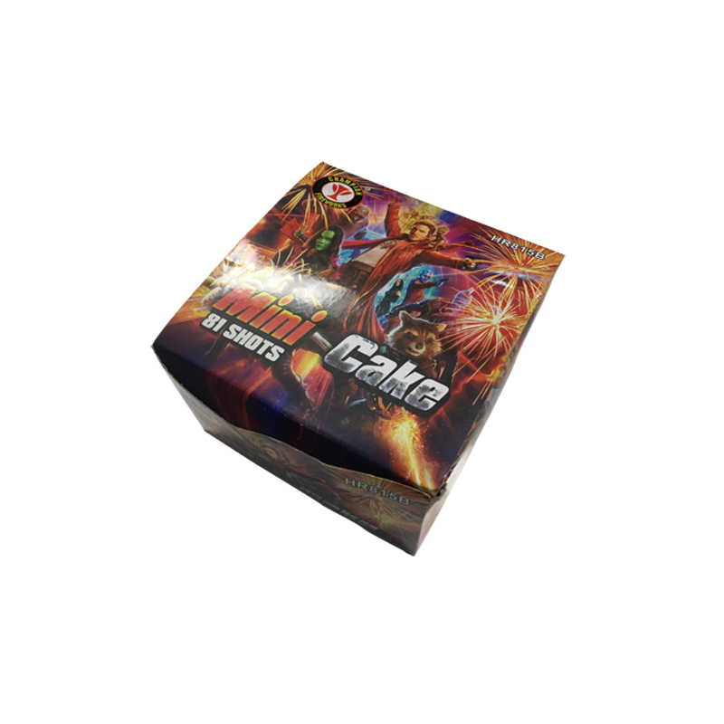 Mini pastel de 81 disparos de fuegos artificiales